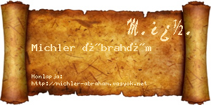 Michler Ábrahám névjegykártya